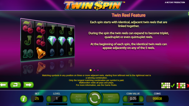 Игровой интерфейс Twin Spin 9