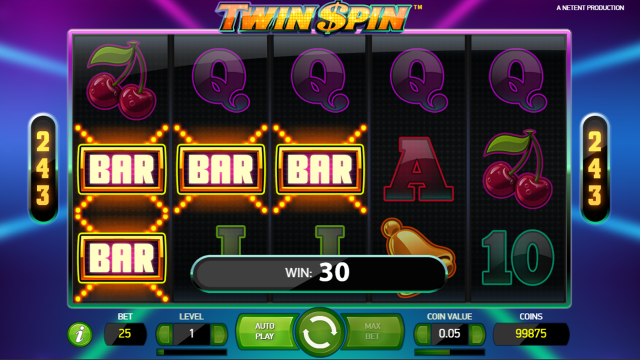 Характеристики слота Twin Spin 6